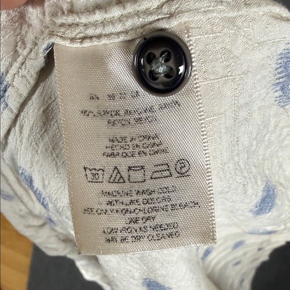 Anthropologie Maeve Soana Swing Pleated Ivory Blue Polka Dot Tank Top. Sz8P (T2) - Picture 6 of 8